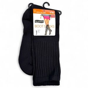 No Nonsense Below The Knee Boot Socks Womens‎ Size 4-10 Black Rugged